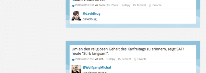 Mount Whateverest und die zusätzliche Shift-Taste: Die besten Tweets im März 2013 Mount Whateverest und die zusätzliche Shift-Taste: Die besten Tweets im März 2013