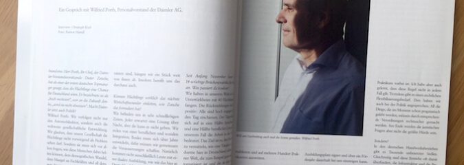 Anpassung an die Wirklichkeit: Daimler-Vorstand Wilfried Porth über Flüchtlinge Anpassung an die Wirklichkeit: Daimler-Vorstand Wilfried Porth über Flüchtlinge
