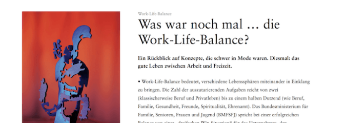 Was war noch mal … die Work-Life-Balance? Was war noch mal … die Work-Life-Balance?