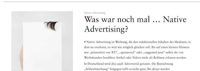 Was war noch mal … Native Advertising? Was war noch mal … Native Advertising?