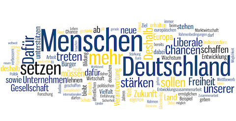 Wortwolke Wahlprogramm FDP BTW 2013 klein